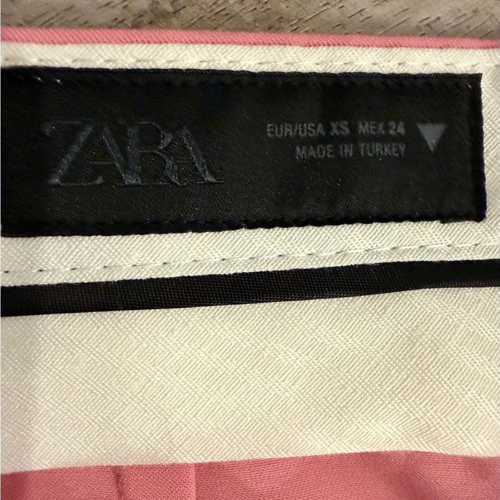 ZARA Pink High Waisted Wide Leg Dress Pants XS NWT - Picture 2 of 4
